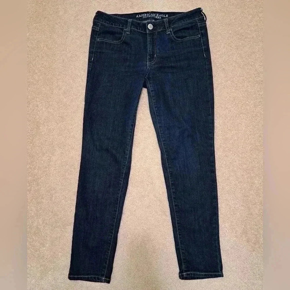 American Eagle Outfitters Jeans Womens Size 8 Blue Dark Wash Denim Jeggings - Picture 2 of 10